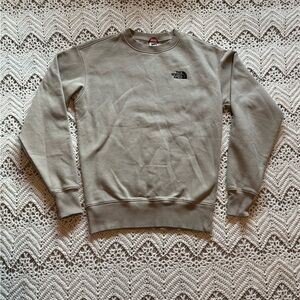 The North Face Men's Beige Crewneck Sweater Embroidered Unisex Small Soft
